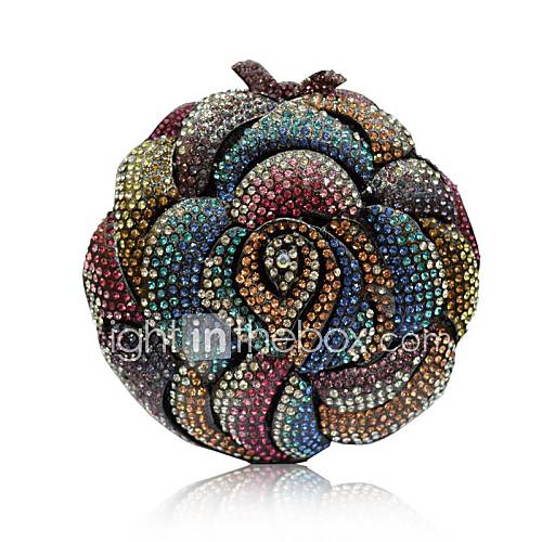 Women Flower Shape Star Bud Full Rhinestones/Diamonds Evening Handbags/ Clutches