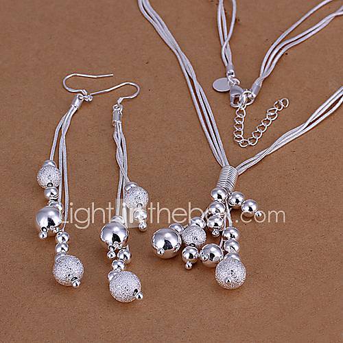 Oyami Cuprum Silvering Earrings Necklace Suit LKNSPCS121