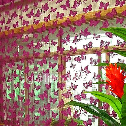 Classic Fluttering Dance Butterflies Pattern Curtain Line(39W × 79L)