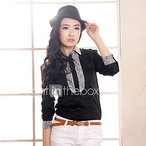 Veri Gude Womens Bodycon 100% Cotton Korean Black Shirt