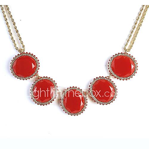 JANE STONE Fashion Roundness Crystal Resin Fancy Necklace