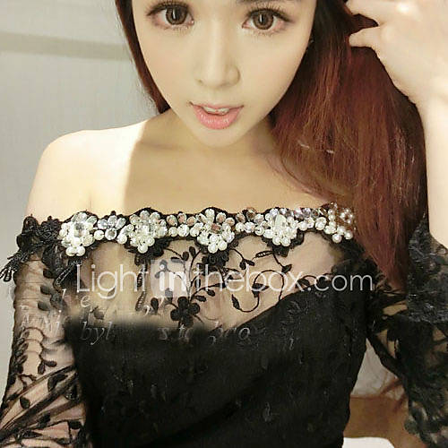 Nishang Sexy Goddess Lace Embroidery Cultivate OneS Morality Tight Dress(Black)