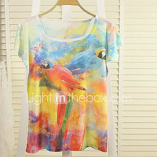 Womens Fashion Loose Printing Short Sleeve T Shirt