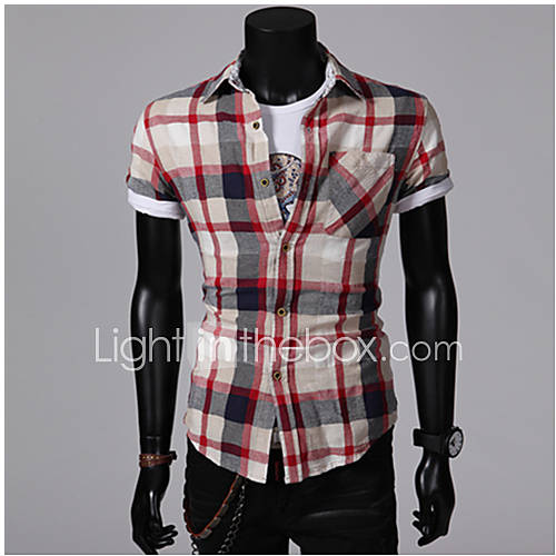 ZZT Breathable Cotton Plaid Casual Fashion Shirt