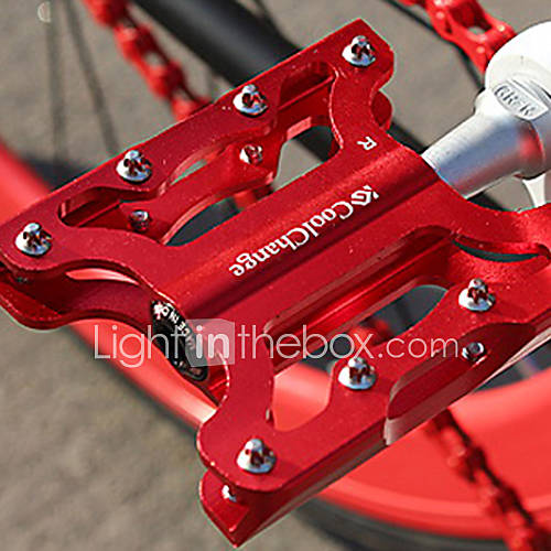 CoolChange Aluminum Alloy Anti Slip Red Mountain Bike Pedal