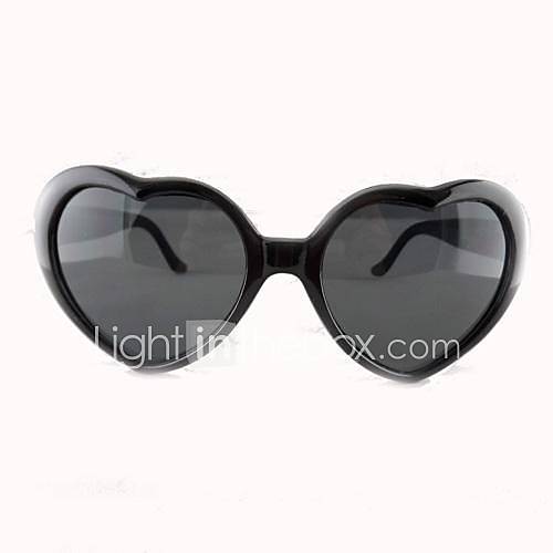 Unisexs Heart Shape Frame Black Lens Sunglasses