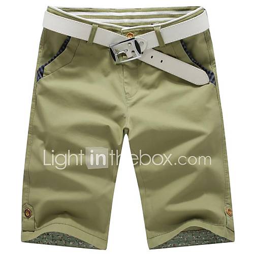 Mens Fashion Leisure Pure Color 5 Minutes of Pants