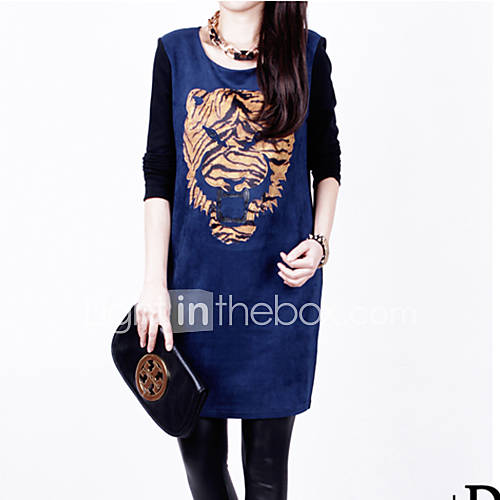 Zhulifang Womens Splicing A Line Fitted Dress