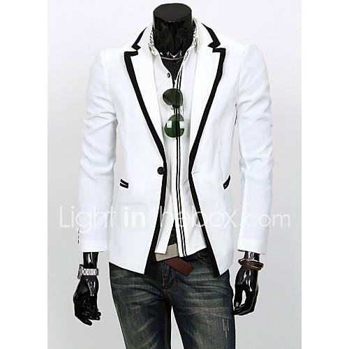 Cocollei mens leisure bodycon jacket suit (white)