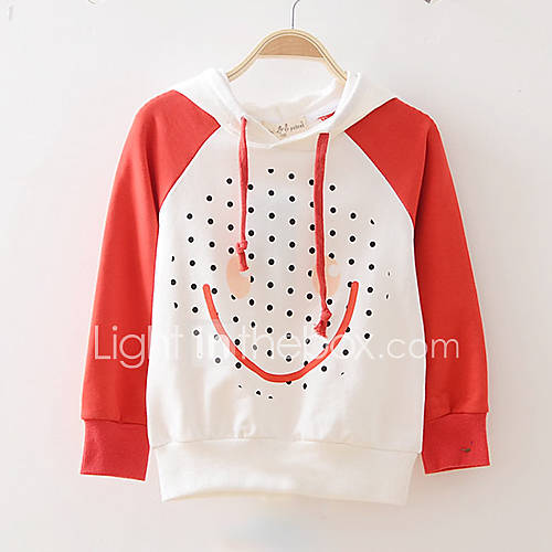 Childrens Smile Print Casual Long Sleeve Hoodies