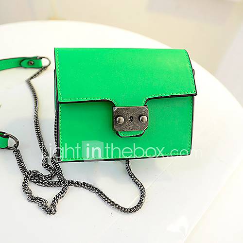 Daidai Womens Vintage Metal Buckle Solid Color Green Shoulder Bag