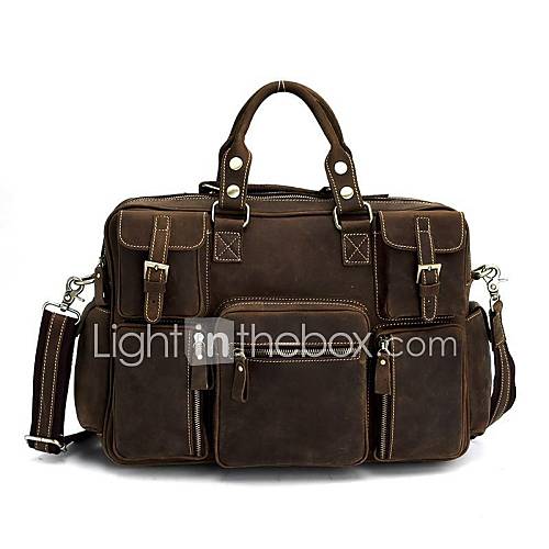 Mens Travel Luggage Shoulder Bag Tote Brown Handbags