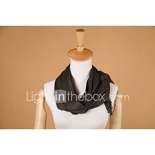 ZICQFURL Womens Modern Pure Cotton Solid Color Long Scarf (Black)