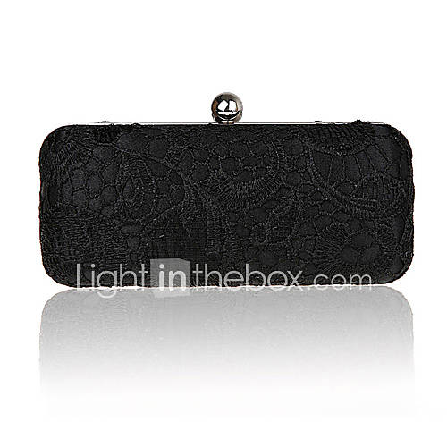 Jiminy Womens Top Grade Simple Lace Evening Clutch Bag(Black)