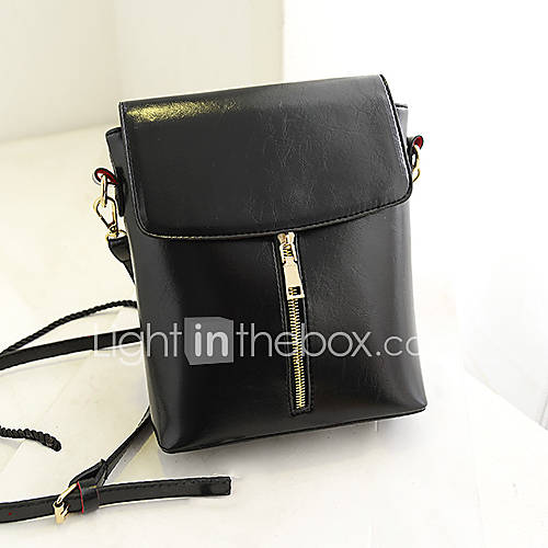 Daidai Womens Basic Lovely Zipped Black Shoulder Bag