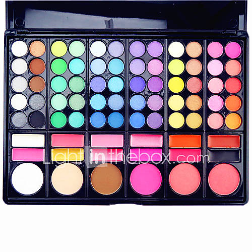 78 Colors 3in1 Professional 60 Eyeshadow 12 Lipstick 6 Blusher Makeup Cosmetic Palette with Mirror2 Sponge Applicator
