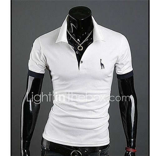 HKWB Casual Big Size Short Sleeve Polo Shirt(White)