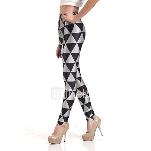 Elonbo The Black Triangle Style Digital Painting Tight Women Leggings