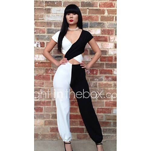 Womens Export Hot Sale Color Matching Sexy Jumpsuit