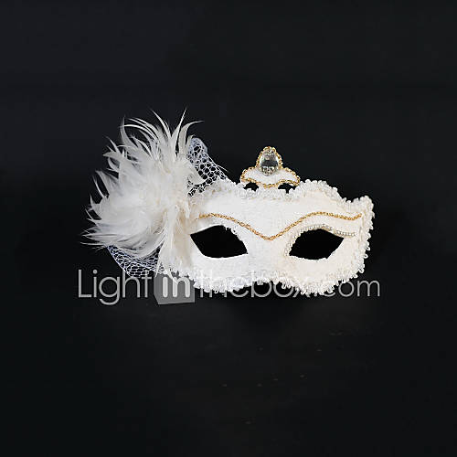 Feather And Lace Wedding/Party Masks With Rhinestones
