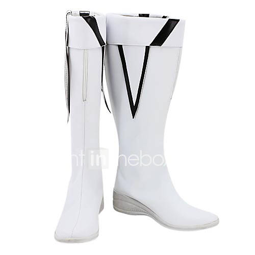 Black Rock Shooter TV Ver. White PU Leather Cosplay Boots