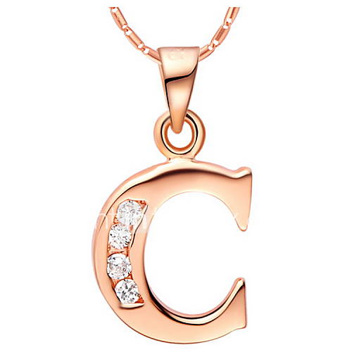 Fashion C Logo Alloy Womens Necklace With Rhinestone(1 Pc)(Gold,Silvery)