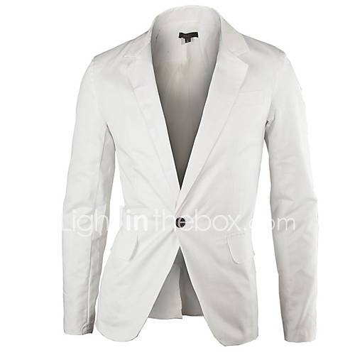 Mens V Neck Pure Color Button Suit