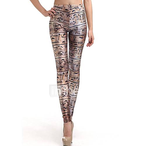 Elonbo Hieroglyphs Style Digital Painting Tight Women Leggings