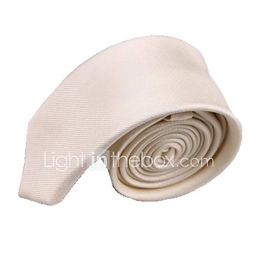 Mens Solid Colour Beige Microfibre Necktie