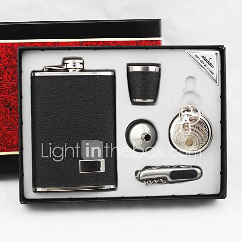 Personalized 5 Pieces Quality Stainless Steel 9 oz Flask Gift Set