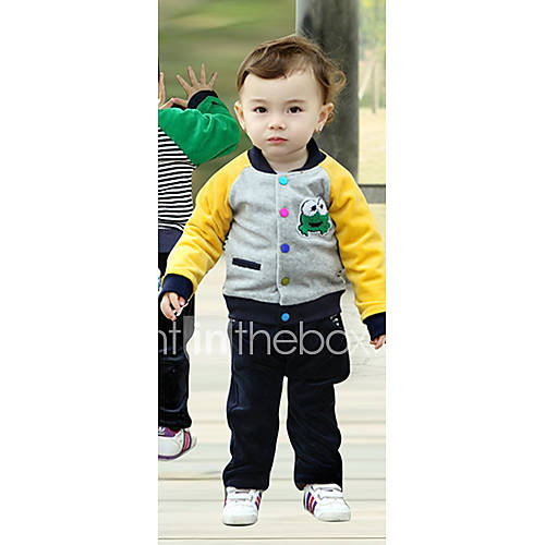 Childrens Frog Print Casual Long Sleeve Clothing Sets