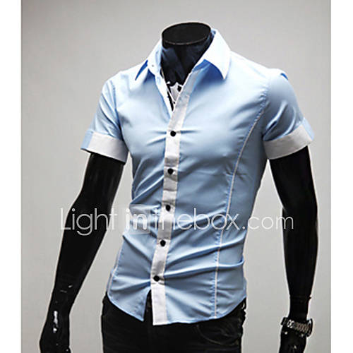 Midoo Short Sleeved Fashion Shirt(Light Blue)