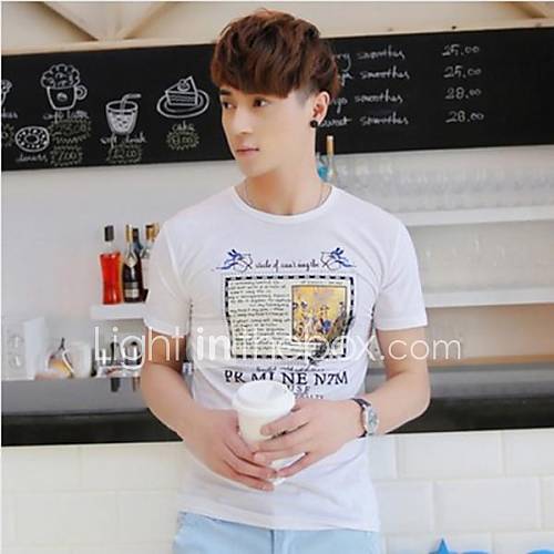 Mens Round Neck Casual Short Sleeve Printing T shirt(Except Acc)