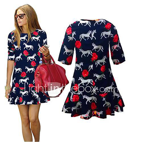 Ｗomens Dress Chiffon Short Sleeve One Piece