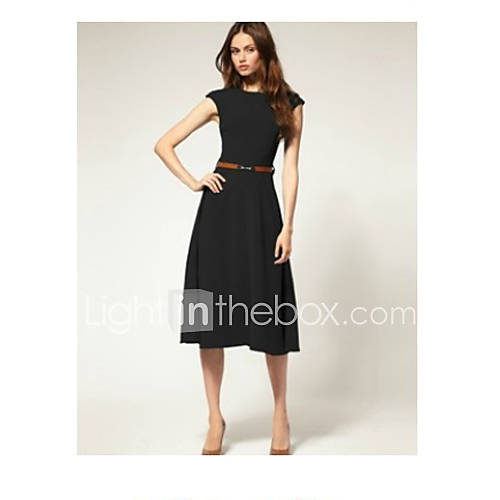 Yyys Casual Sleeveless Sexy Dress(Black)