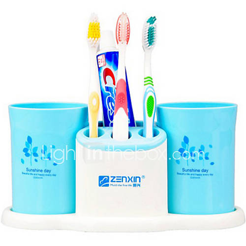 Polyester Toothbrush and Cup Holder Random Colour, L24cm x W11cm x H11cm