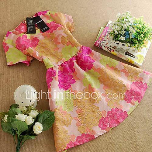 Successful Sweet Floral Printing Dress Random Belt