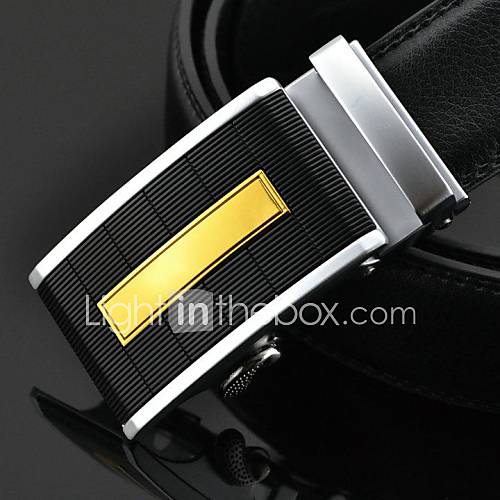 Mens Genuine Leather Automatic Buckle Belt