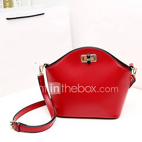 NPSJ Womens Vintage Red Metal Buckle Leather Ultra Large Capacity Shoulder Bags 04 13