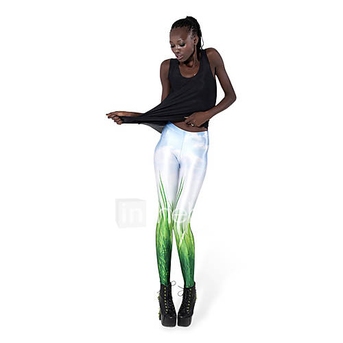 XingKong Womens Glassland And Shy Pattern Elastic Leggings (Pattern Random)