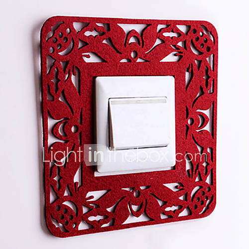 Paper Cut Square Red Light Switch Stickers