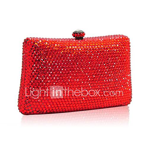 Ladies Rhinestone Jewelled Box Clutch Lady Party Evening Bag