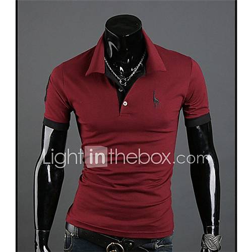 HKWB Casual Big Size Short Sleeve Polo Shirt(Red)