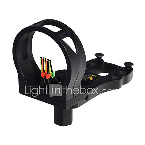 5 Pin 6061 T6 Aluminum Bow Sight Scope 0.029 Fiber  Black