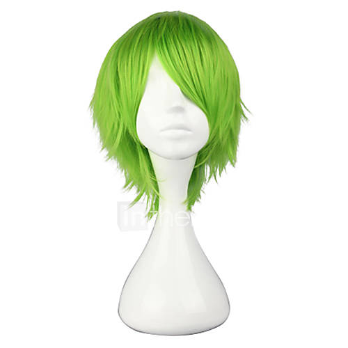 Harajuku Style Cosplay Synthetic Wig Bleach Mashiro Kuna Straight Short Side Bang Wig(Green)
