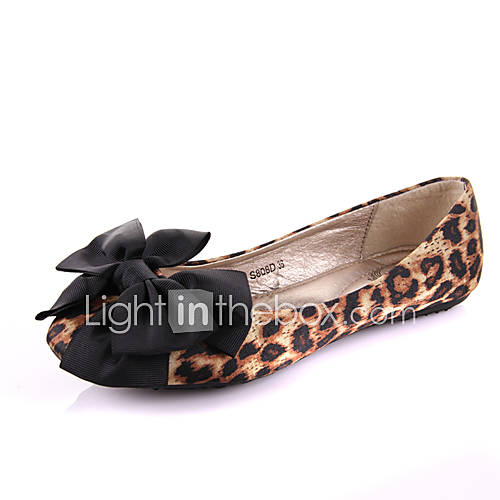 Womens Bow Decoration Leopard Shoes(Screen Color)