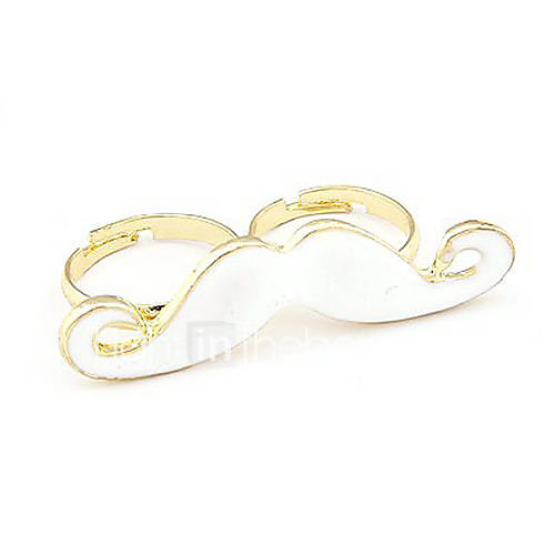 Ravier Womens Vintage White Moustache Pattern Ring