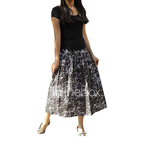 Womens Long Maxi Ethnic Printed Folk Elastic Skirts