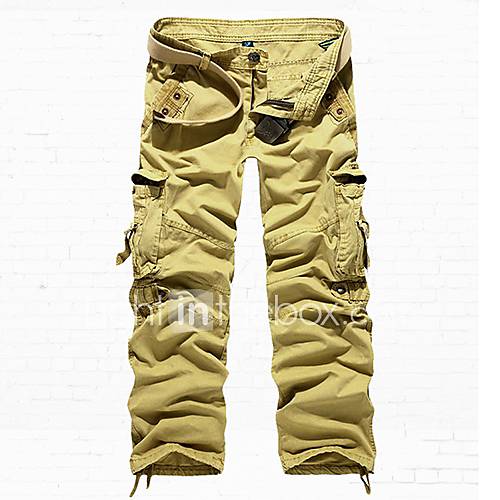 Mens Pure Color Fashion Long Pants