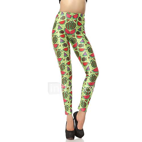 Elonbo Watermelon Style Digital Painting Tight Women Leggings